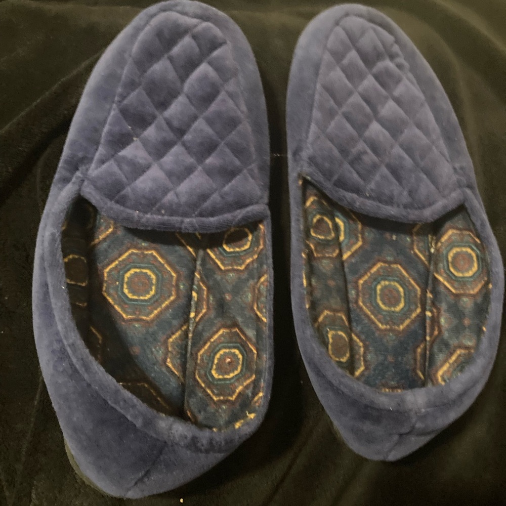 Source Unknown Blue Quilted Loafers